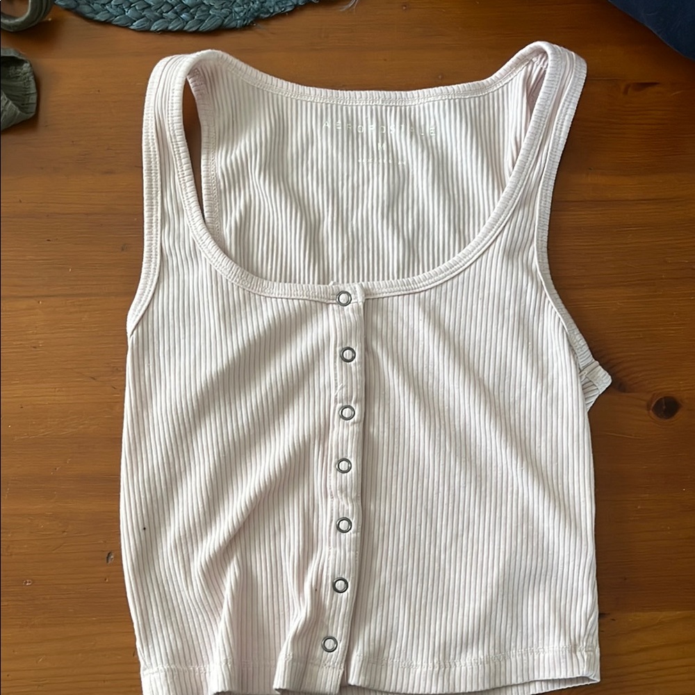 Women's Cream Button-Down Tank Top
